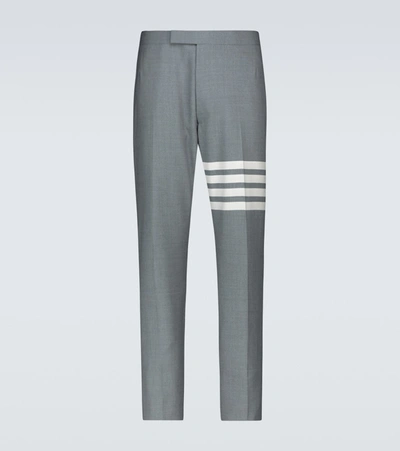 Shop Thom Browne 4-bar Wool Suiting Pants In Grey