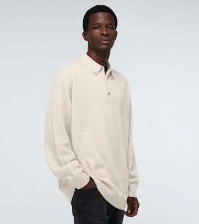 Shop Acne Studios Kopa Wool Polo Sweater In Beige