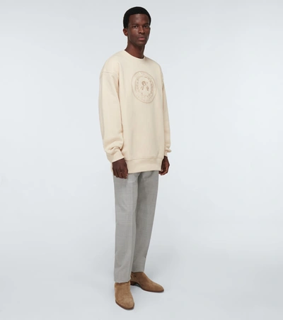 Shop Acne Studios Forban Embroidered Sweatshirt In White