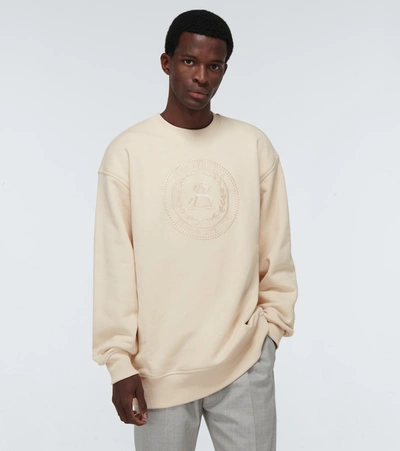 Shop Acne Studios Forban Embroidered Sweatshirt In White