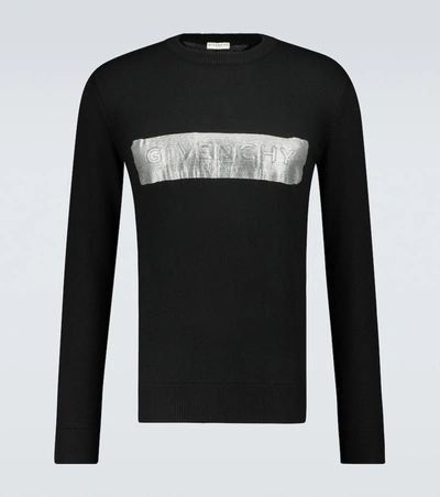 Shop Givenchy Wool Logo Sweater In Black