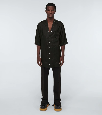 Shop Rick Owens Short-sleeved Faun Shirt In Black