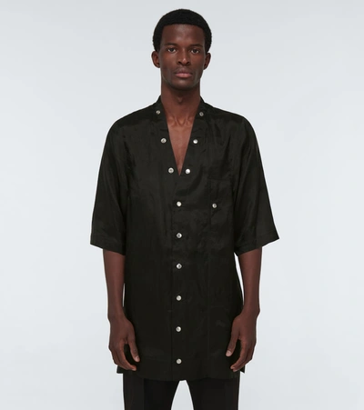 Shop Rick Owens Short-sleeved Faun Shirt In Black