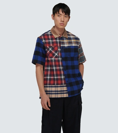 Shop Sacai Plaid Mix Short-sleeved Shirt In Multicoloured
