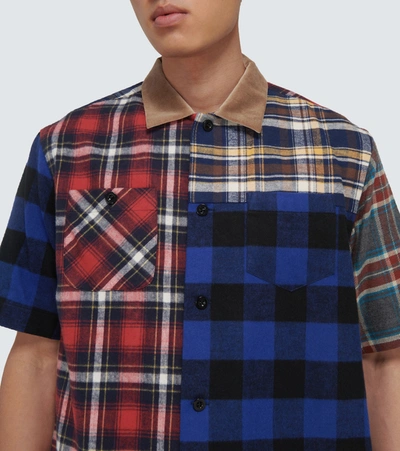 Shop Sacai Plaid Mix Short-sleeved Shirt In Multicoloured
