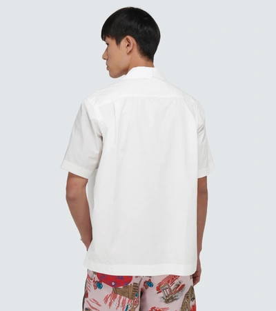 Shop Sacai Cotton Poplin Short-sleeved Shirt In White