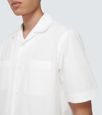 Shop Sacai Cotton Poplin Short-sleeved Shirt In White