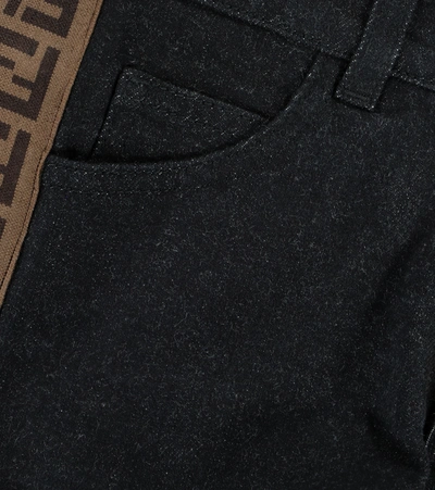 Shop Fendi Ff Stretch-denim Shorts In Black