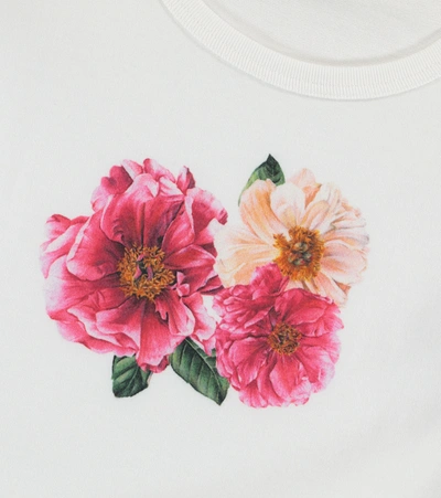 Shop Dolce & Gabbana Floral Ruffled Cotton Jersey T-shirt In Pink