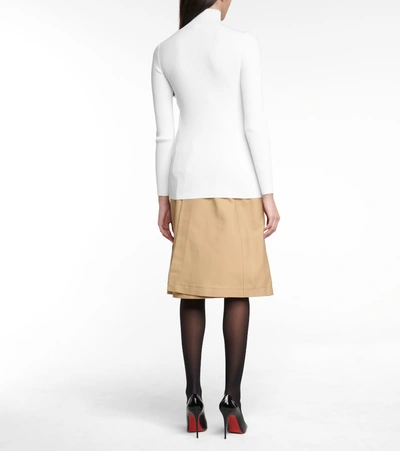 Shop Wolford Ribbed-knit Turtleneck Sweater In White