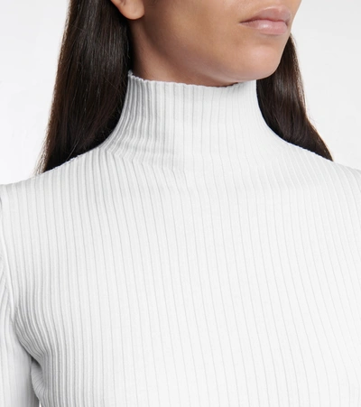 Shop Wolford Ribbed-knit Turtleneck Sweater In White