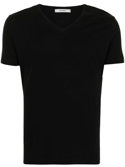 Shop Adam Lippes V-neck Cotton T-shirt In Black