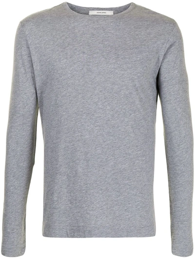 Shop Adam Lippes Long-sleeved Cotton T-shirt In Grey