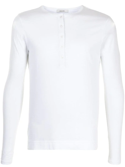 Shop Adam Lippes Long-sleeved Cotton T-shirt In White