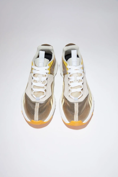 Shop Acne Studios N3w W Beige/beige/orange In Lace-up Sneakers