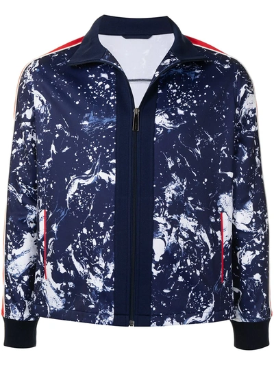 Shop Ports V Printed Zip-up Track Jacket In Blue