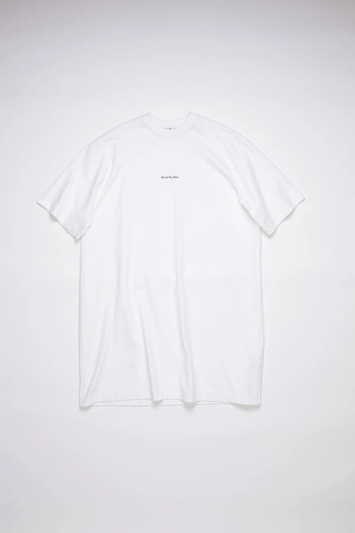 Shop Acne Studios Cotton T-shirt Dress Optic White