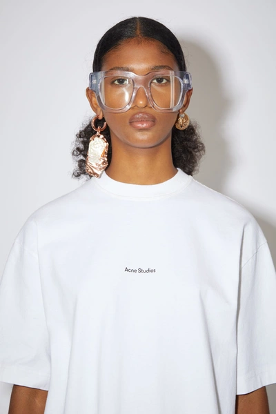 Shop Acne Studios Cotton T-shirt Dress Optic White