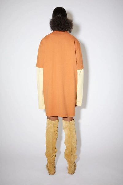 Shop Acne Studios Cotton T-shirt Dress Dusty Orange