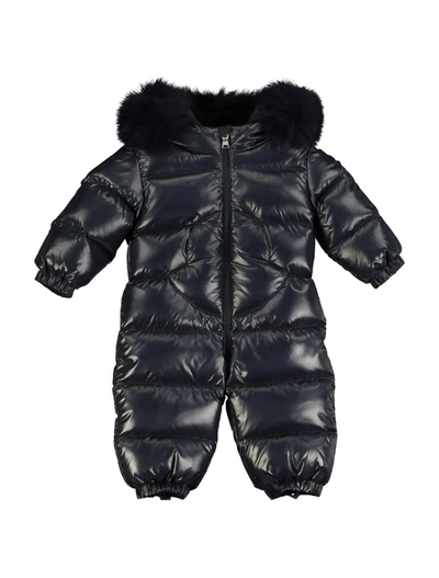 Shop Moncler Kids Snowsuit For For Boys And For Girls In Blue