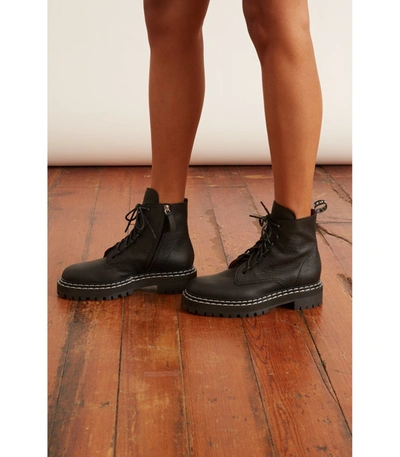 Shop Proenza Schouler Combat Lace Up Boot In Black