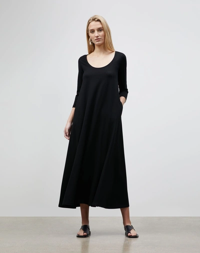 Shop Lafayette 148 Ramsey Dress In Lightweight Punto Milano In Black