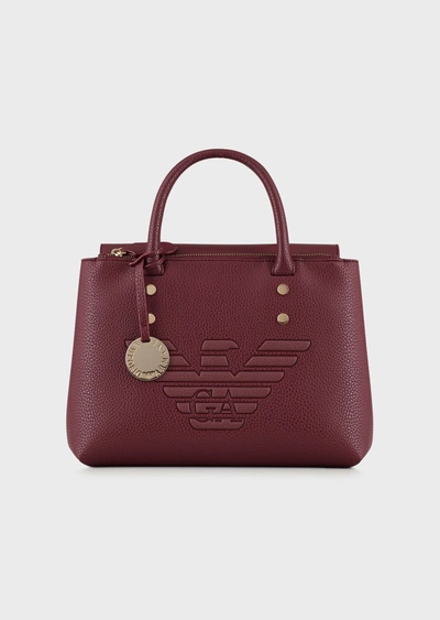 Shop Emporio Armani Shoppers & Totes - Item 45543894 In Burgundy