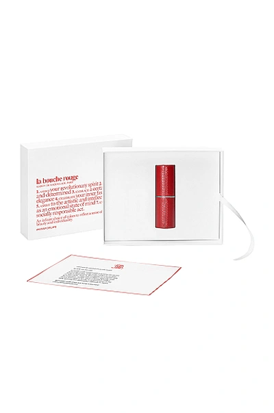 La Bouche Rouge Refillable Leather Lipstick Case – Red In Red