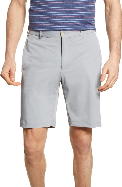 Shop Peter Millar Stealth Stretch Twill Performance Shorts In Gale Grey