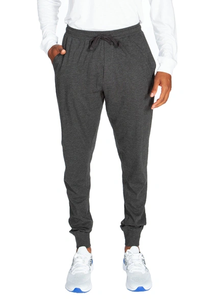 Unsimply Stitched Lightweight Soft Knit Joggers In Melange Dark Grey