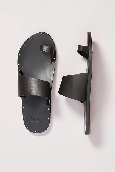Shop Beek Finch Toe-loop Sandals In Black