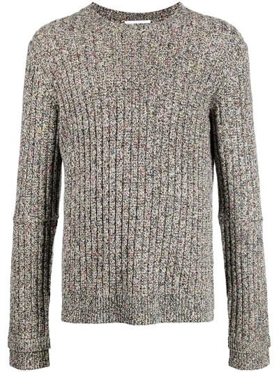 Shop Helmut Lang Cashmere-wool Blend Speckled-ribbed Knit Jumper In Black