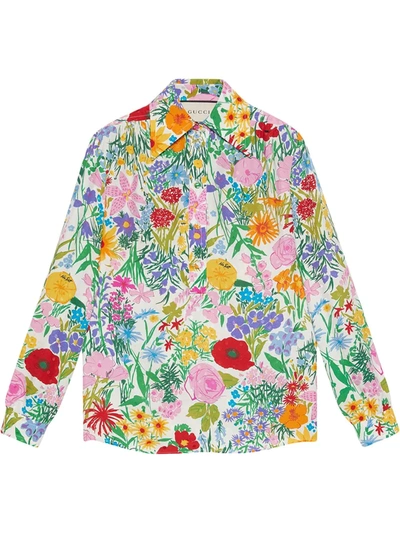 Shop Gucci X Ken Scott Floral-print Shirt In White