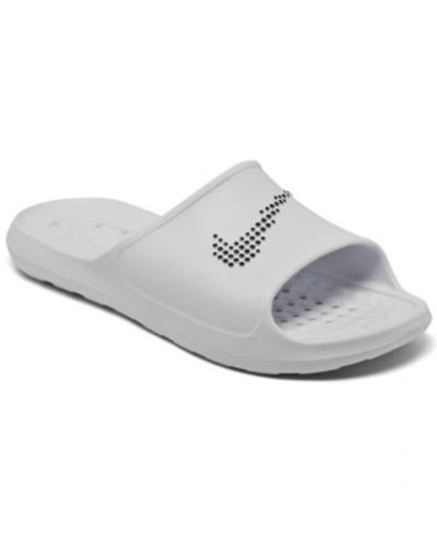 Shop Nike Men's Victori One Shadow Slide Sandals From Finish Line In White, Black