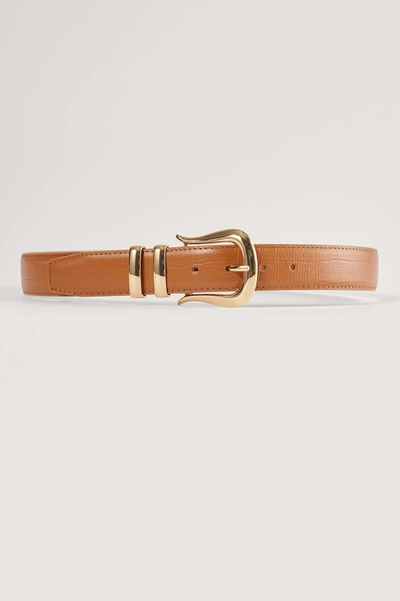 Na-kd Vintage Buckle Leather Belt - Brown | ModeSens