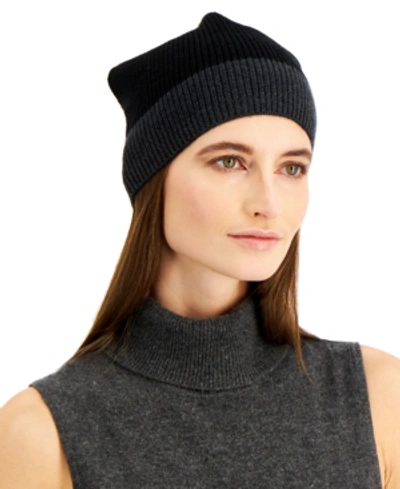 Shop Eileen Fisher Merino Wool Hat In Charcoal