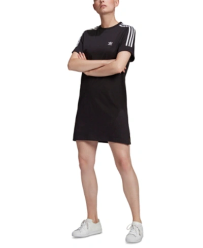 Shop Adidas Originals Women's Cotton T-shirt Dress In Black