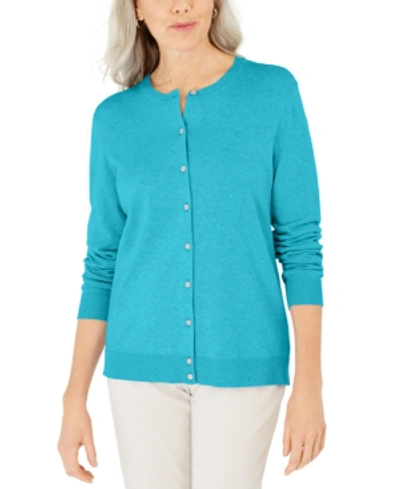 Karen Scott Crew-Neck Cardigan, Created for Macy's - Macy's