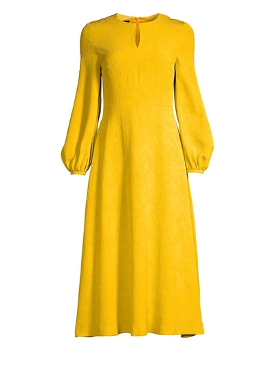 Shop Escada Women's Dehla Silk Jacquard Midi Dress In Yellow Diamond