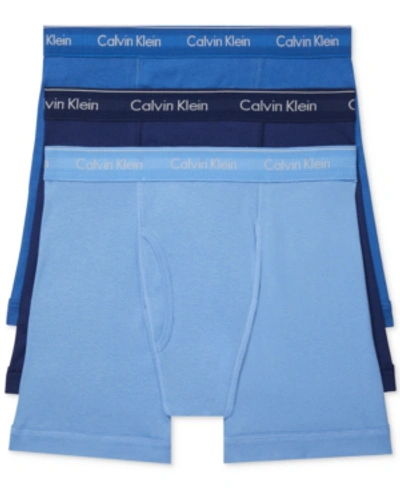 Shop Calvin Klein Men's 3-pack Cotton Classics Boxer Briefs Underwear In Blue Multi