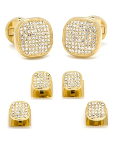 Shop Ox & Bull Trading Co. Men's Pave Cufflink And Stud Set In Gold-tone