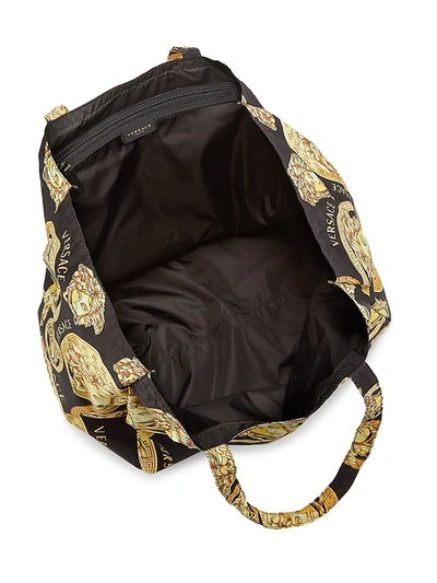 Shop Versace Women's Medusa Ampliefied Nylon Tote In Black Gold