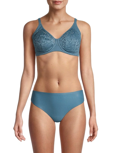 Shop Chantelle Norah Full Coverage Molded Stretch Lace Bra In Blue Petro
