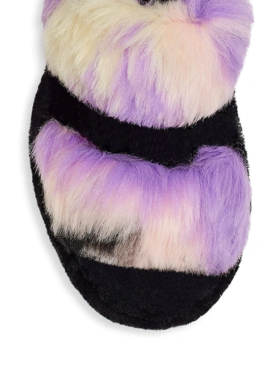 Shop Ugg Oh Yeah Tie-dye Faux Shearling Slingback Slippers In Purple Beige