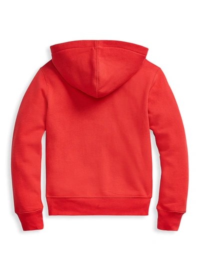 Shop Ralph Lauren Boy's Fleece Zip Hoodie In Red