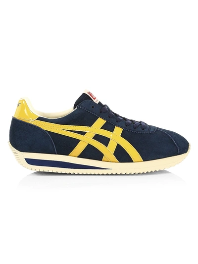 Shop Asics Men's Nippon Made Moal 76 Low-top Sneakers In Peacoat Tiger Yellow