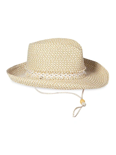 Shop Eric Javits Women's Tucson Packable Fedora In White Mix