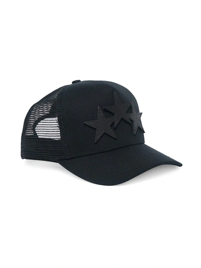 Shop Amiri Men's 3-star Trucker Hat In Black