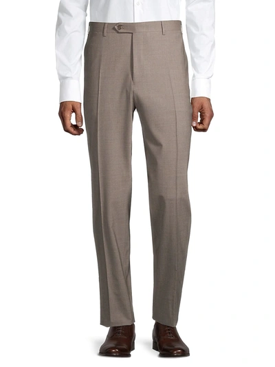 Shop Canali Men's Stretch Wool Trousers In Light Brown