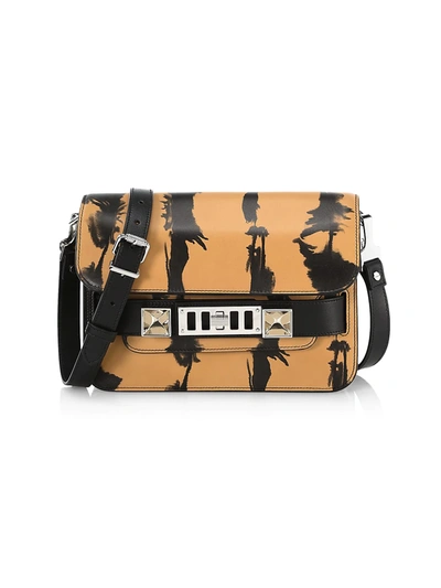 Shop Proenza Schouler Mini Ps11 Tie-dye Leather Crossbody Bag In Camel Black